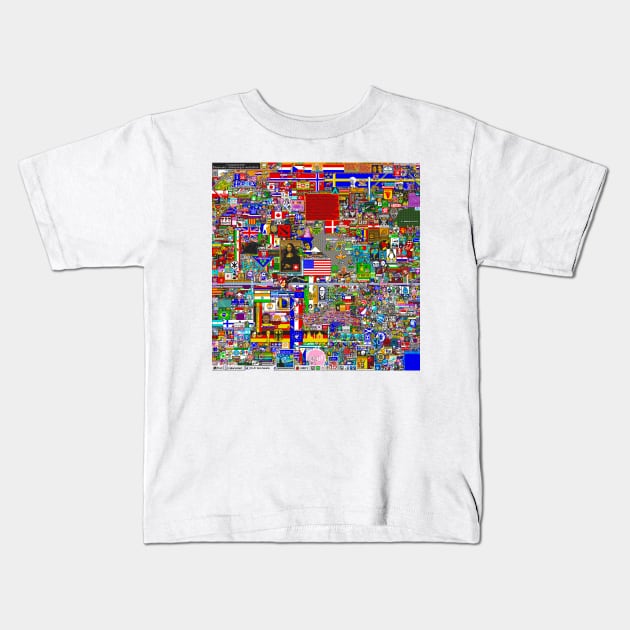 r/Place Map 8k Kids T-Shirt by Kaiser